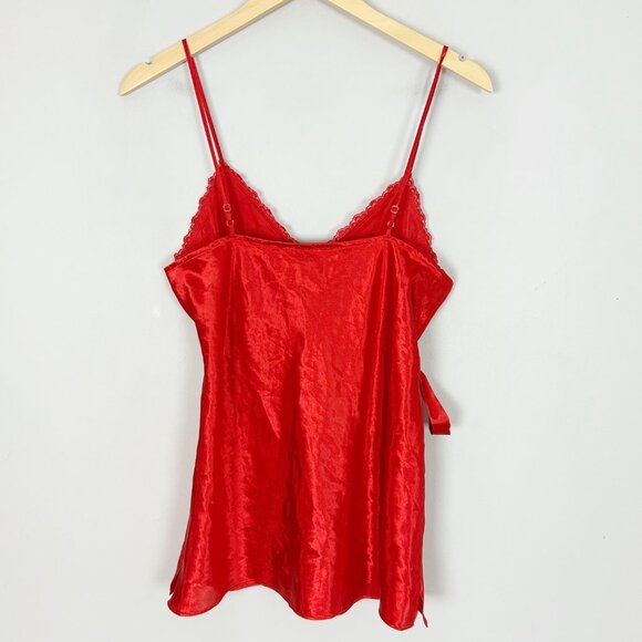 Vintage Y2K Chanteuse Red Lace Pleated Cami Tank Top Size Medium Women's - Picture 3 of 4